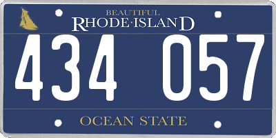 RI license plate 434057