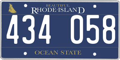 RI license plate 434058