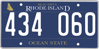 RI license plate 434060