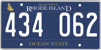 RI license plate 434062