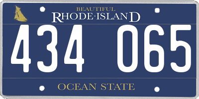 RI license plate 434065