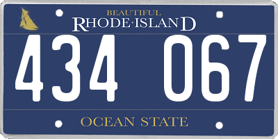 RI license plate 434067