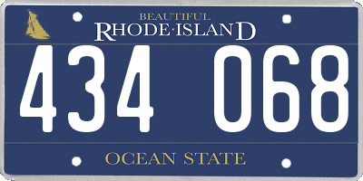 RI license plate 434068