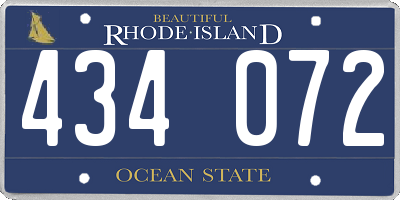RI license plate 434072