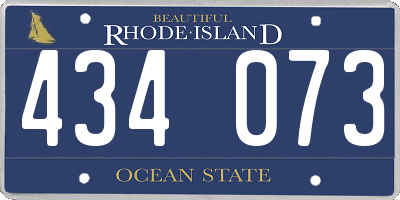 RI license plate 434073