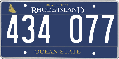 RI license plate 434077