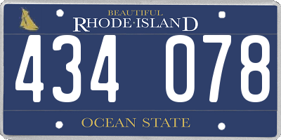 RI license plate 434078