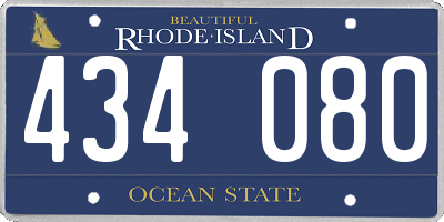 RI license plate 434080