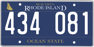 RI license plate 434081