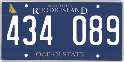 RI license plate 434089