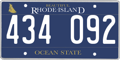 RI license plate 434092