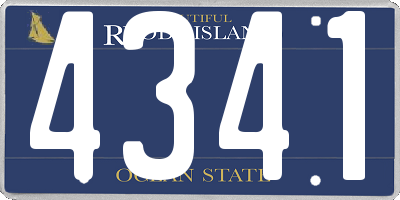 RI license plate 4341