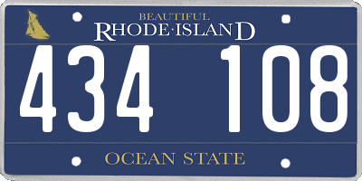 RI license plate 434108
