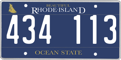 RI license plate 434113