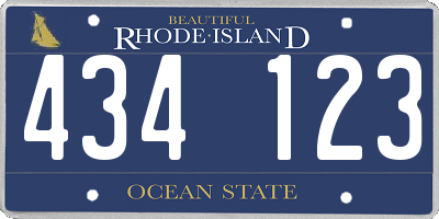 RI license plate 434123
