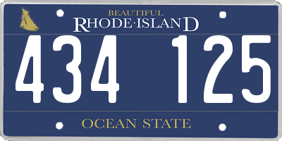 RI license plate 434125
