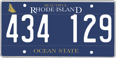 RI license plate 434129