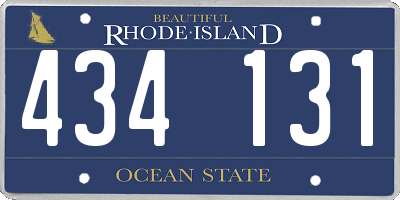 RI license plate 434131