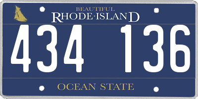 RI license plate 434136