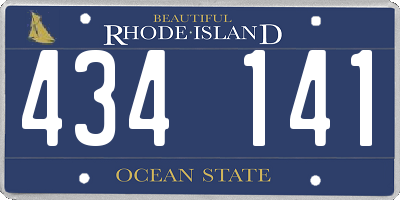 RI license plate 434141