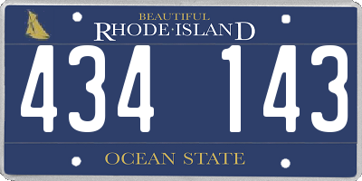 RI license plate 434143