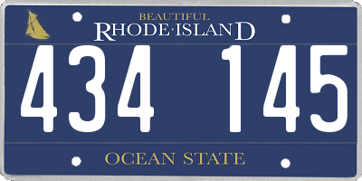 RI license plate 434145