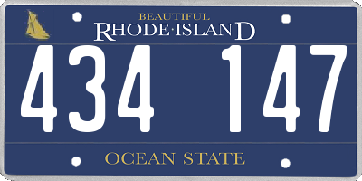RI license plate 434147