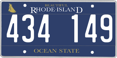 RI license plate 434149