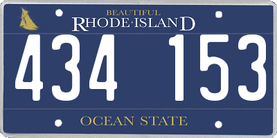RI license plate 434153