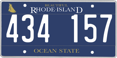 RI license plate 434157