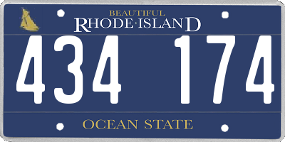RI license plate 434174