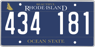 RI license plate 434181