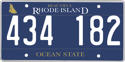RI license plate 434182