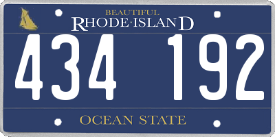 RI license plate 434192