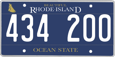 RI license plate 434200