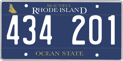 RI license plate 434201