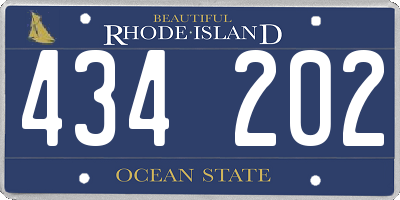 RI license plate 434202