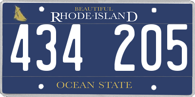 RI license plate 434205