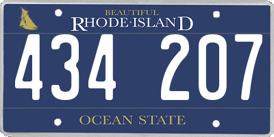 RI license plate 434207