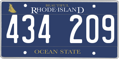 RI license plate 434209