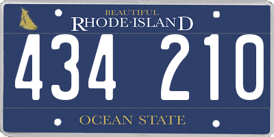 RI license plate 434210