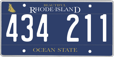 RI license plate 434211