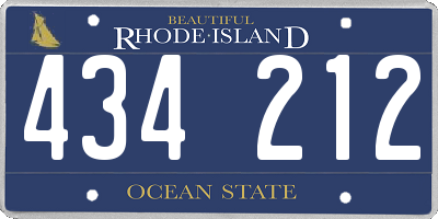 RI license plate 434212