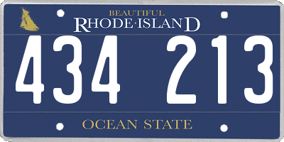 RI license plate 434213