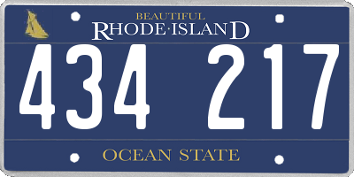 RI license plate 434217