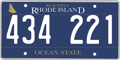 RI license plate 434221
