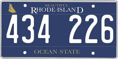 RI license plate 434226