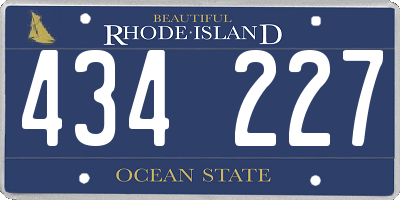 RI license plate 434227