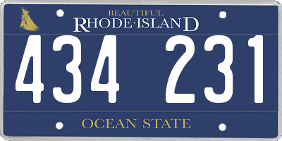 RI license plate 434231