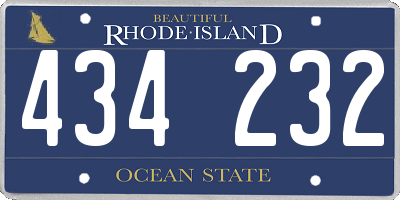 RI license plate 434232